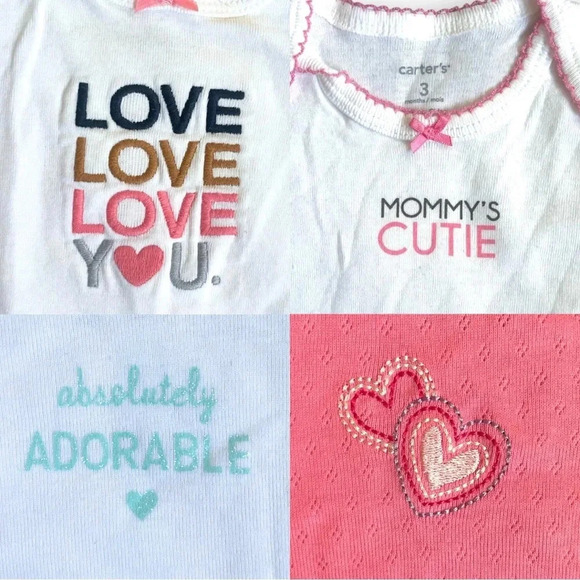 Baby Girls’ Bodysuit Bundle | Carter’s & Koala Baby Onesies | 3M 100% Cotton - Picture 2 of 9